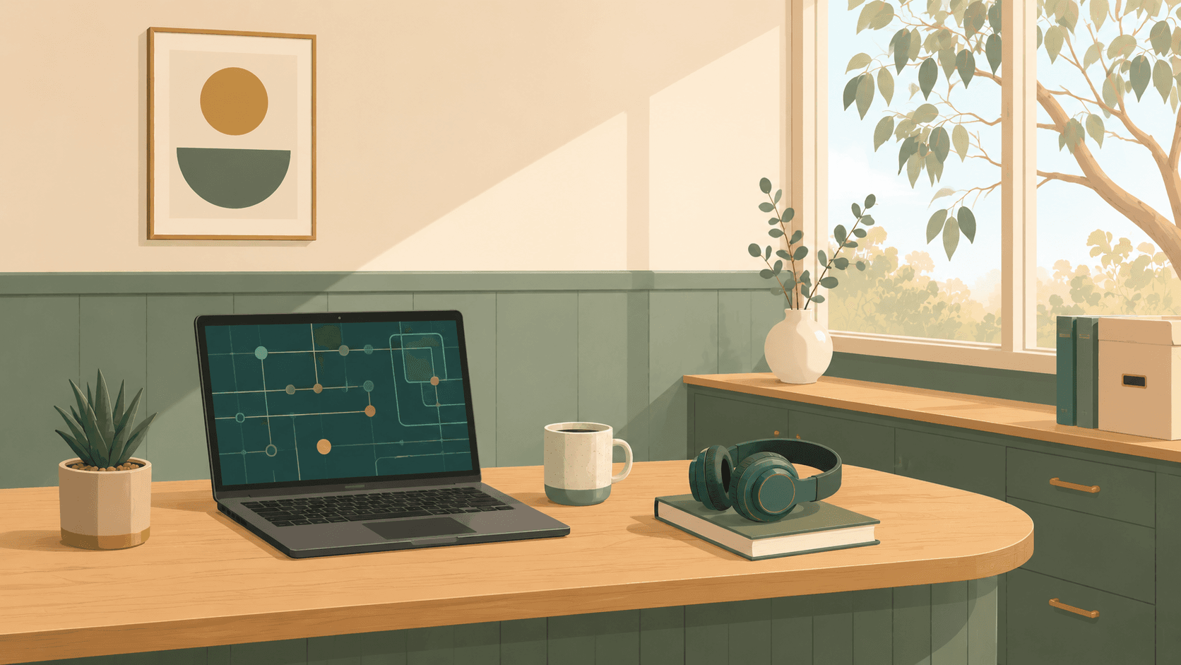 Illustrated scene representing Australian Computer Society Incorporated